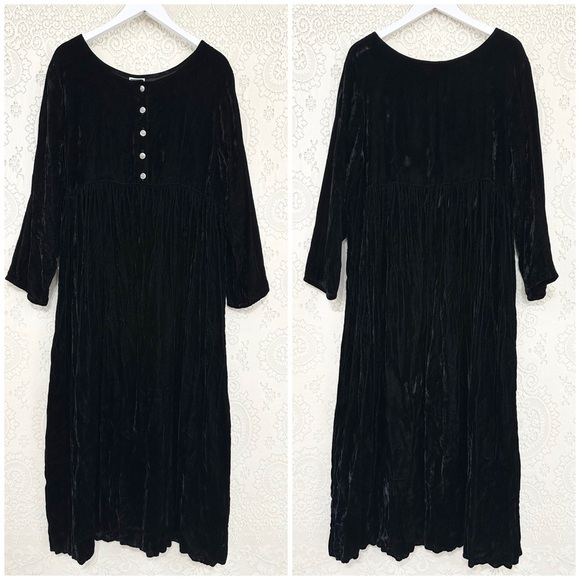 Vintage Tisa Corrales New Mexico Velvet Maxi Dress - Picture 1 of 12